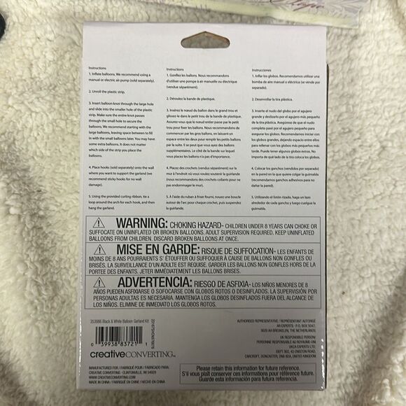 BALLOON GARLAND ARCH KIT White Black Clear & Gold Metallic 112 Count - Picture 3 of 8